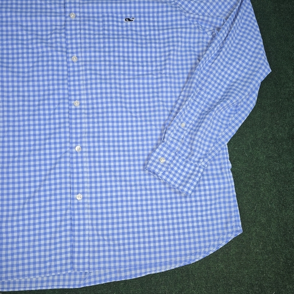 Vineyard Vines | Skysail Gingham On-The-Go Performance Button Down Boating Shirt - Picture 14 of 16